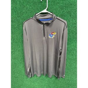University of Kansas Gray & Blue Lightweight Golf Pullover Sweater Unisex Sz M